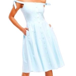 Gal Meets Glam blue linen dress